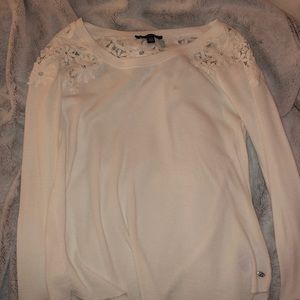 waffle knit a&e lace top